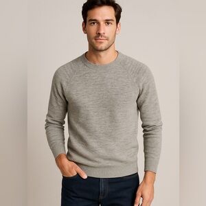 Crew Men's Gray Crewneck Sweater Size M Medium Soft Knit‎ Pullover